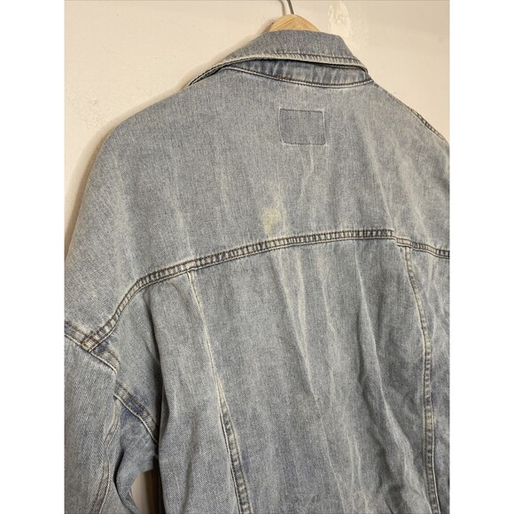Guess Los Angeles Size L Light Wash Vintage Denim Jacket Mens/Unisex Long - Picture 7 of 9